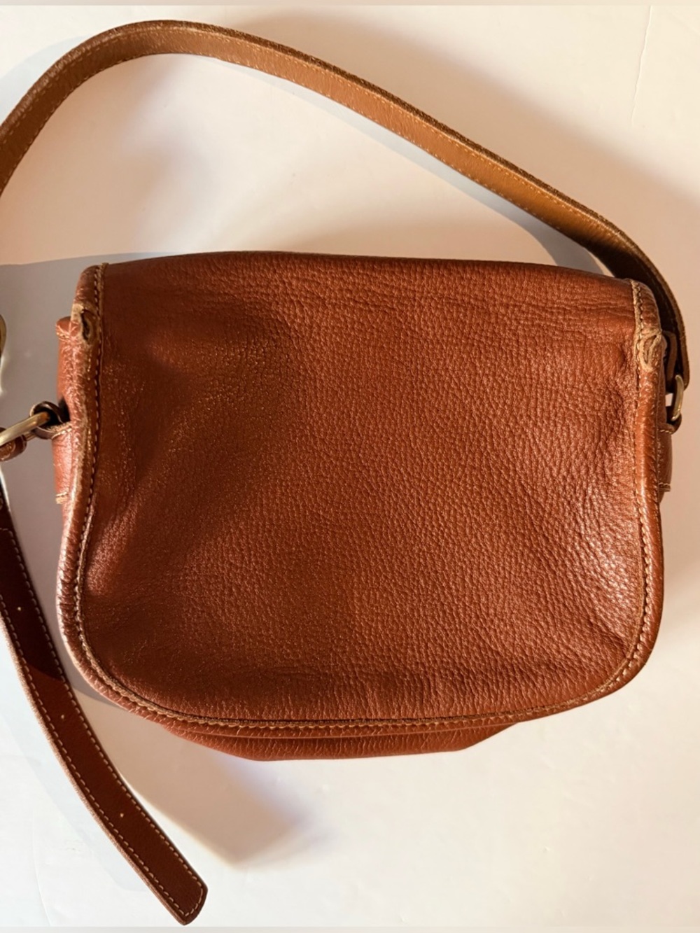Longchamp Brown Leather Crossbody/Shoulder  Saddle Bag with Buckle - Picture 4 of 7